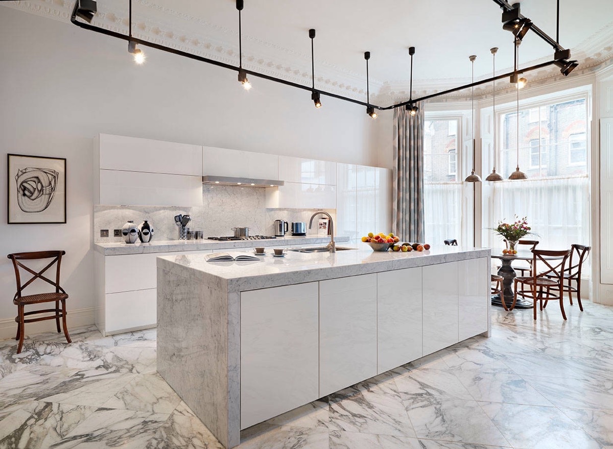 Floor And Bench Modern Marble Kitchen